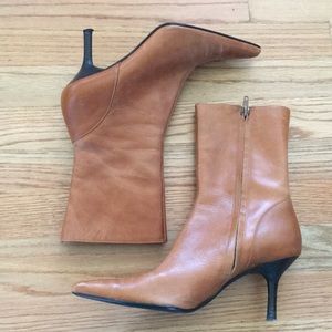 Steve Madden Leather Pointed Toe Boots Brown sz 7